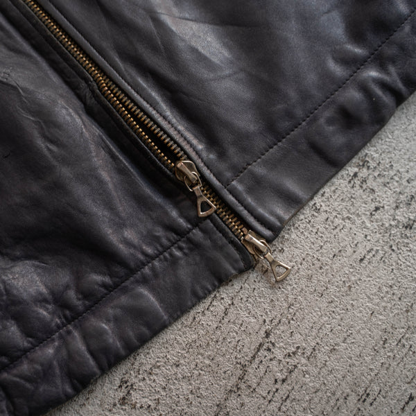 1970-90s French military pilot leather jacket -government supply-