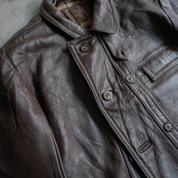 1960-70s France brown corbusier leather jacket