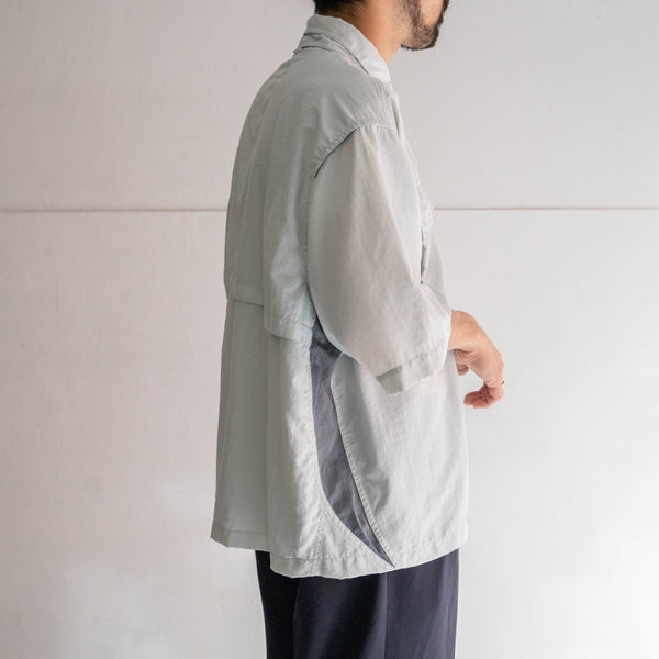 around2000s light gray color fishing short sleeve shirt 'remake'
