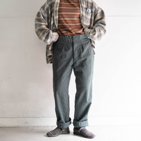 around 1950s Swiss military side line wool pants 'dead stock' -1