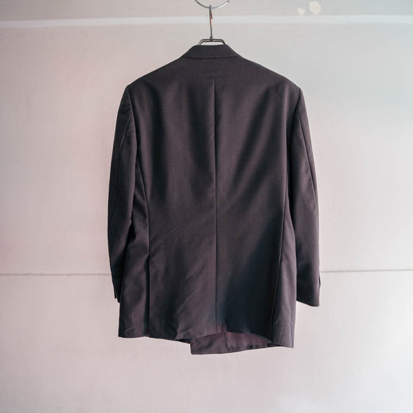 1990s Japan vintage gray blue double breasted tailored jacket