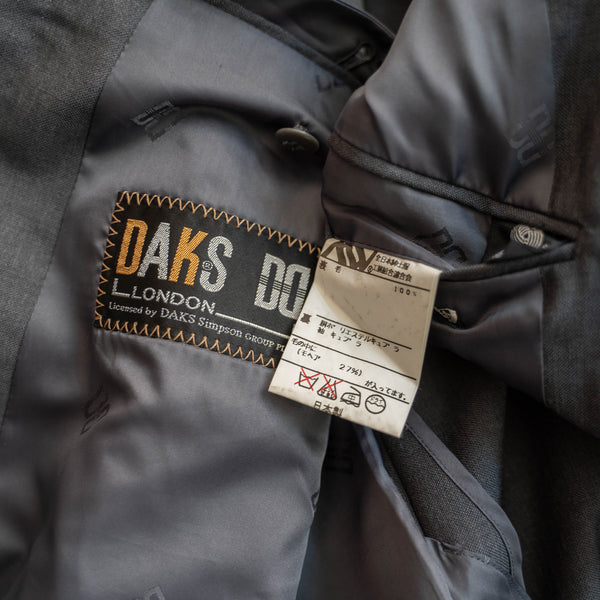 1990s Japan vintage gray blue double breasted tailored jacket