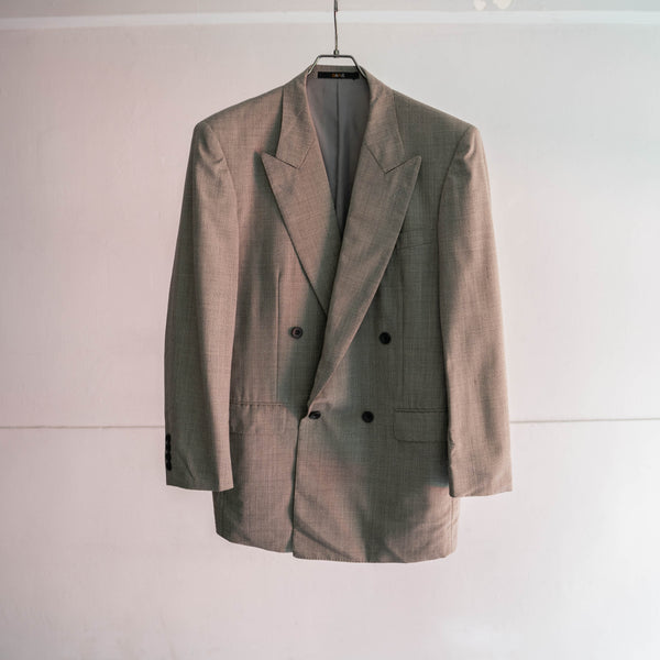 1990s Japan vintage gray melange double breasted tailored jacket