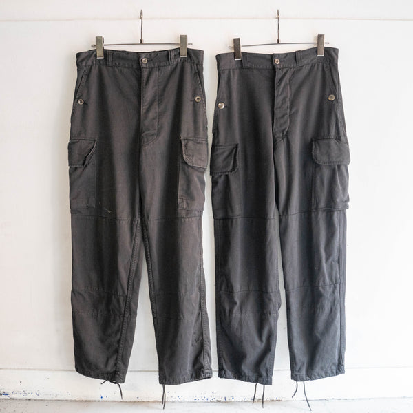 1960-70s French military M64 cargo pants -black dyed-