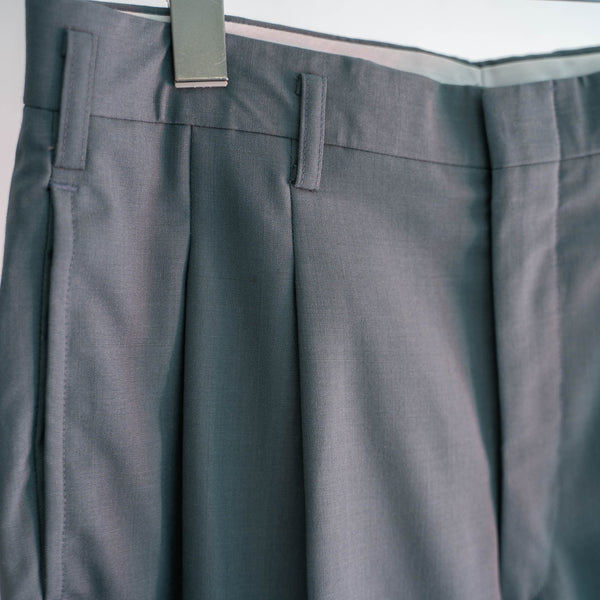 1990s Japan vintage dark green 2tuck slacks