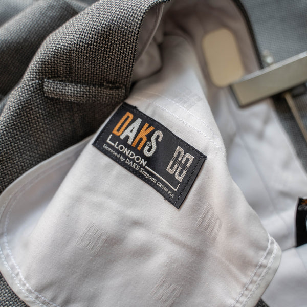 1990s Japan vintage gray × white melange 2tuck slacks