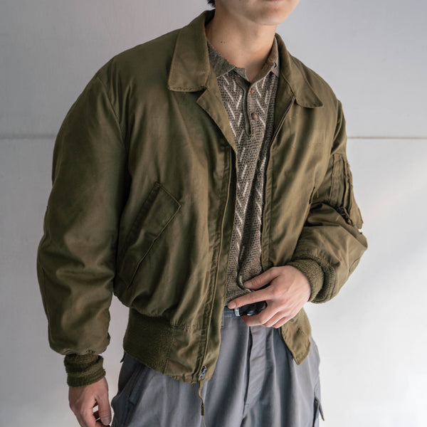 1970-90s US military beige tankers jacket 'Large Short'