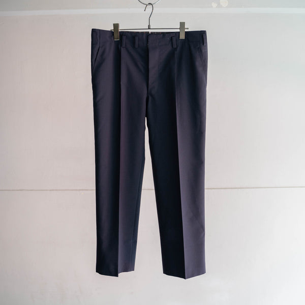 1970s Japan navy wool 1tuck slacks