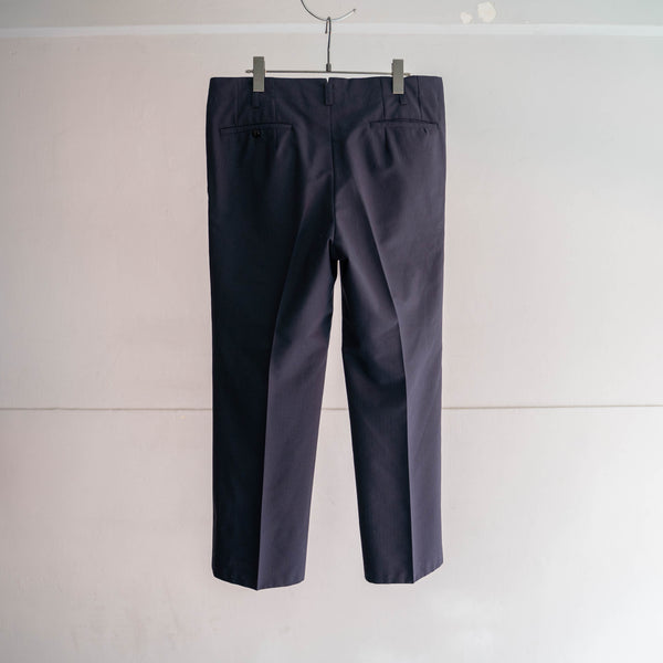 1970s Japan navy wool 1tuck slacks