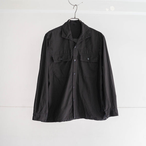around 1970s France work shirt 'dead stock' -black dyed-