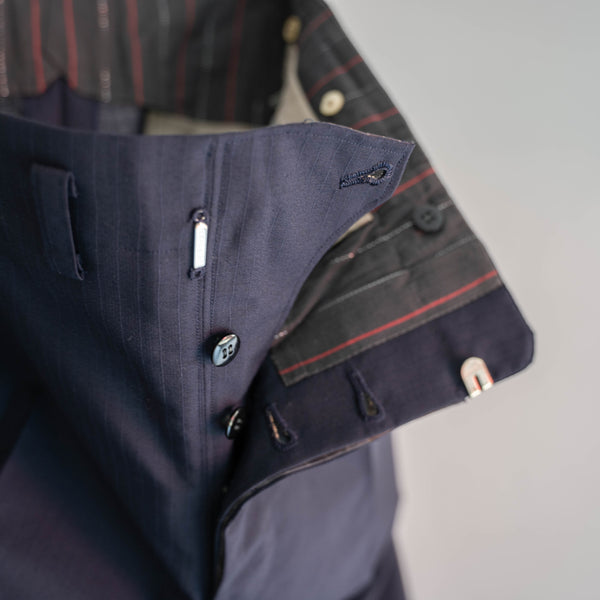 1970s Japan navy wool 1tuck slacks