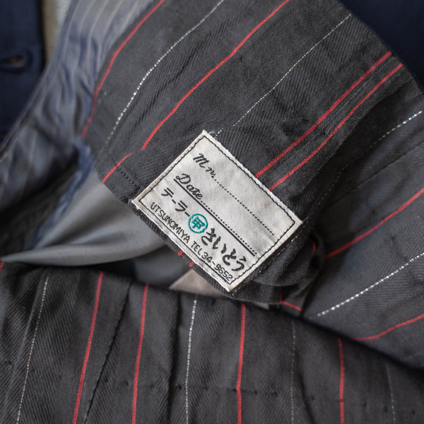1970s Japan navy wool 1tuck slacks