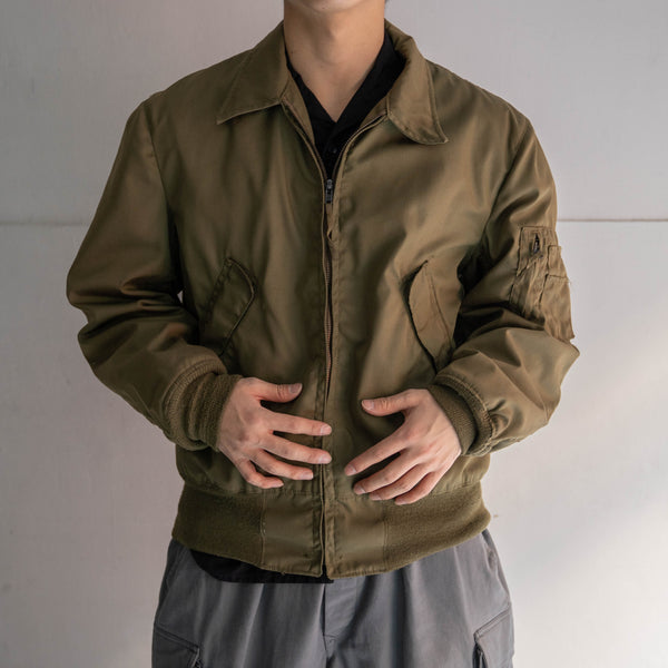 1970-90s US military beige tankers jacket 'Medium Long'
