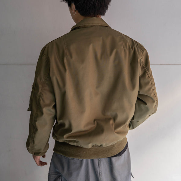 1970-90s US military beige tankers jacket 'Medium Long'