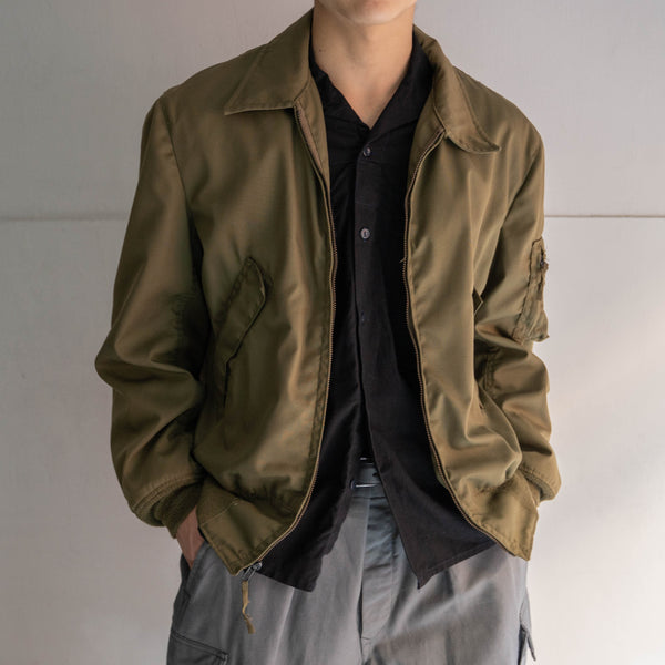 1970-90s US military beige tankers jacket 'Medium Long'