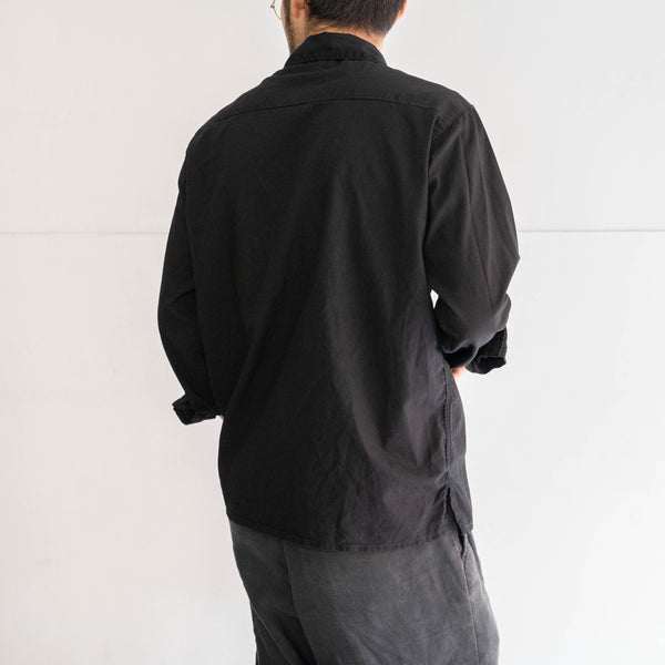 around 1970s France work shirt 'dead stock' -black dyed-