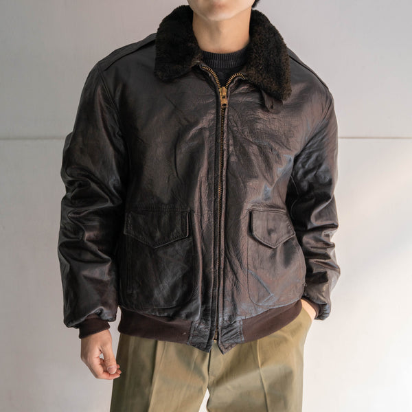 1970s L.L.Bean brown G-1 leather flight jacket