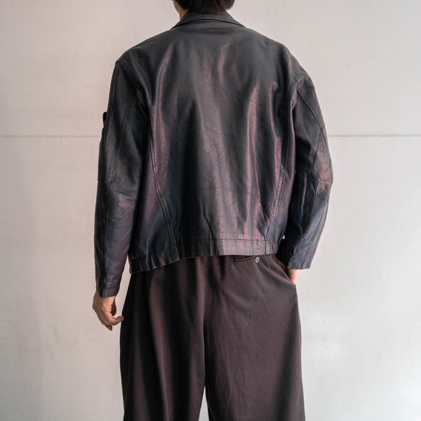 1970-90s French military pilot leather jacket -government supply-