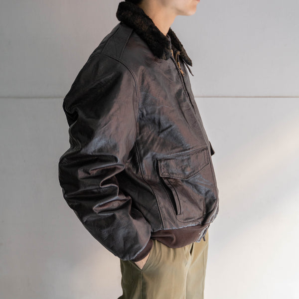 1970s L.L.Bean brown G-1 leather flight jacket
