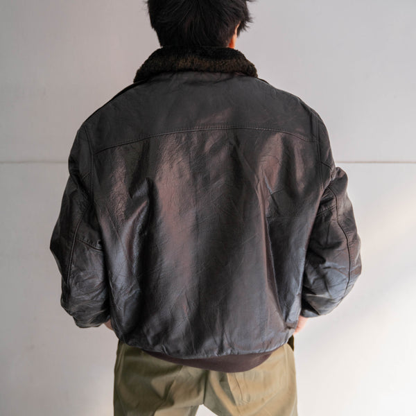 1970s L.L.Bean brown G-1 leather flight jacket