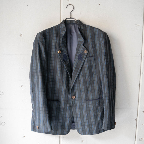 around1990s Germany check pattern tyrolean tailored jacket