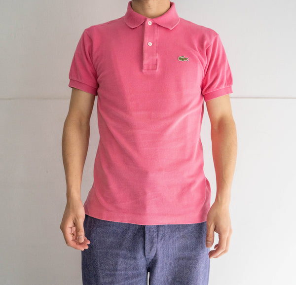 1970-80s LACOSTE pink color polo shirt 'made in France'　