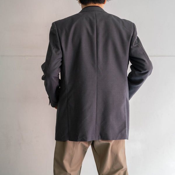 1990s Japan vintage gray blue double breasted tailored jacket