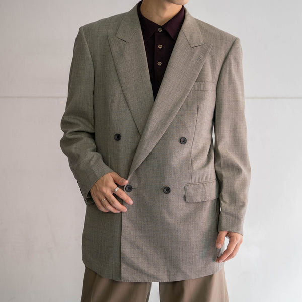 1990s Japan vintage gray melange double breasted tailored jacket