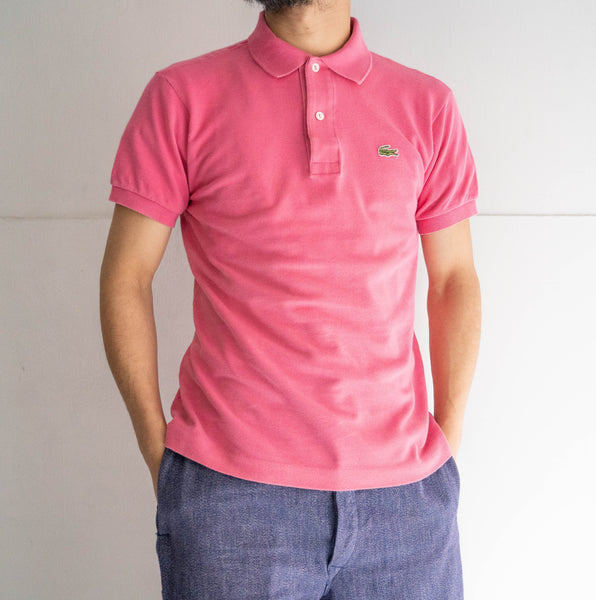 1970-80s LACOSTE pink color polo shirt 'made in France'　