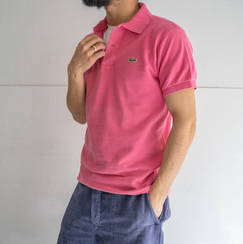 1970-80s LACOSTE pink color polo shirt 'made in France'　
