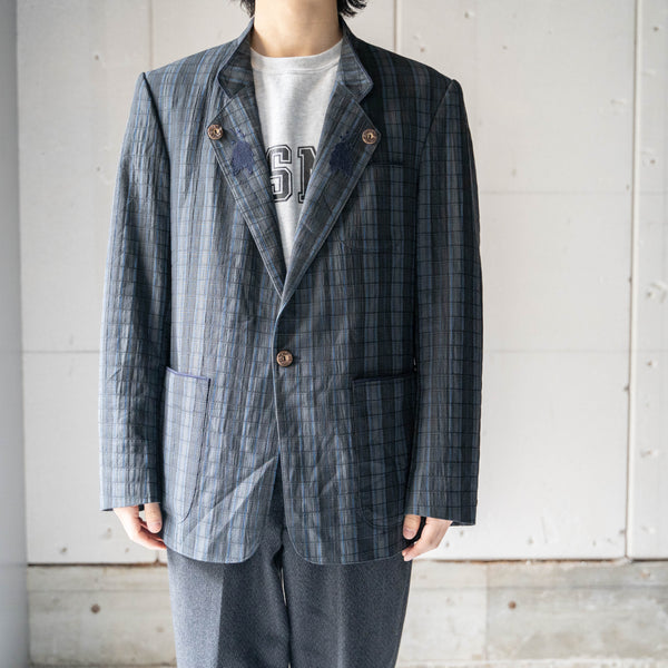 around1990s Germany check pattern tyrolean tailored jacket