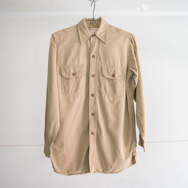 around 1960s USA chino work shirt 'with gusset'