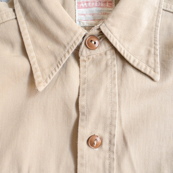 around 1960s USA chino work shirt 'with gusset'