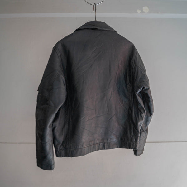 1970-90s French military pilot leather jacket -government supply- 96M
