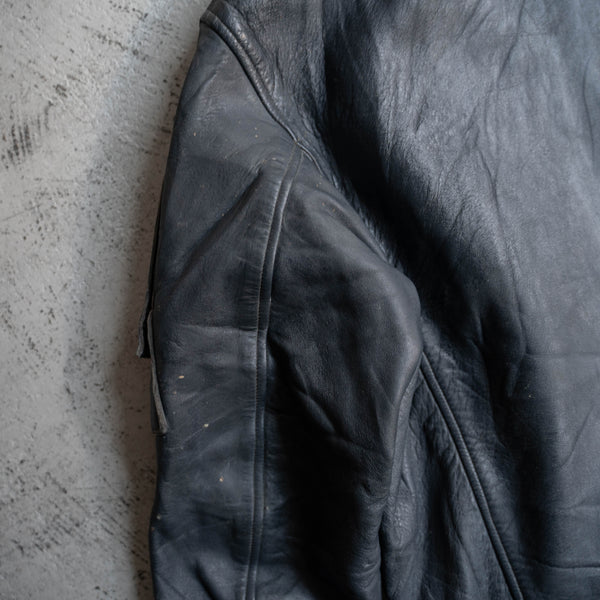 1970-90s French military pilot leather jacket -government supply- 96M