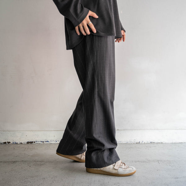 1990s Japan vintage gray stripe 2tuck slacks