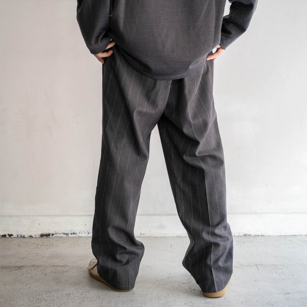 1990s Japan vintage gray stripe 2tuck slacks
