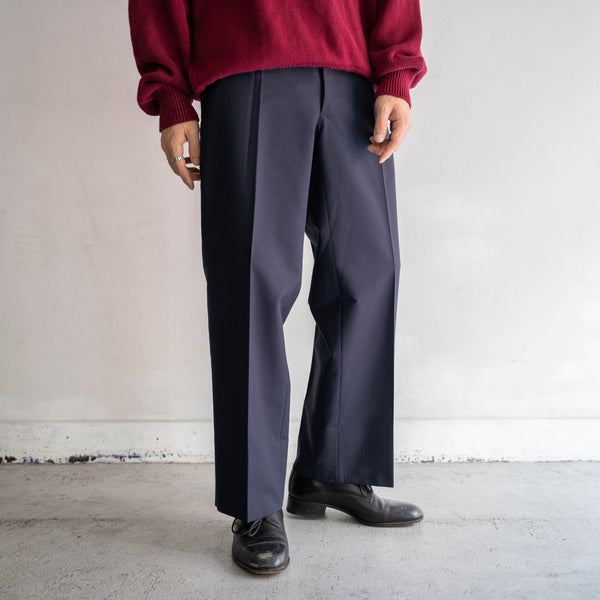 1970s Japan navy wool 1tuck slacks