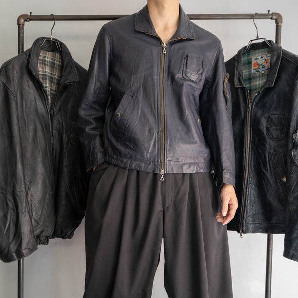 1970-90s French military pilot leather jacket -government supply-