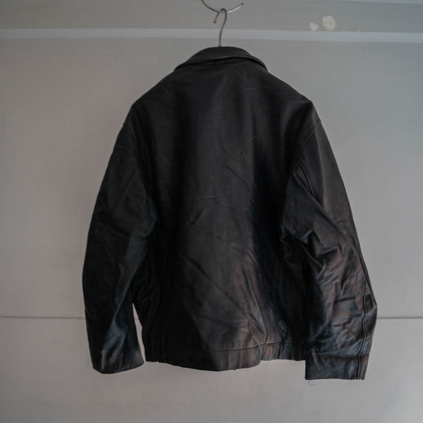 1970-90s French military pilot leather jacket -government supply- 104X