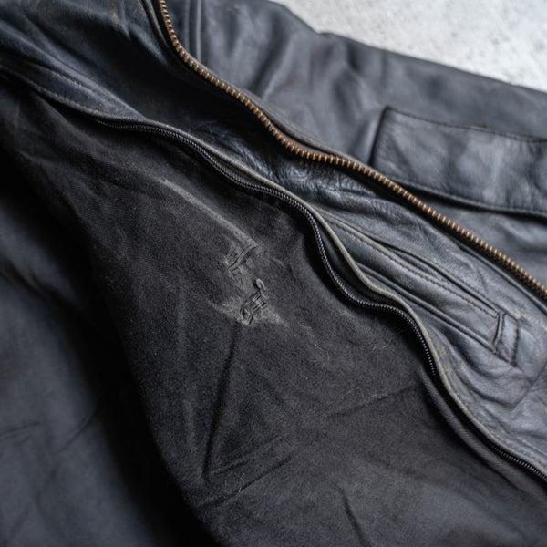1970-90s French military pilot leather jacket -government supply- 104X