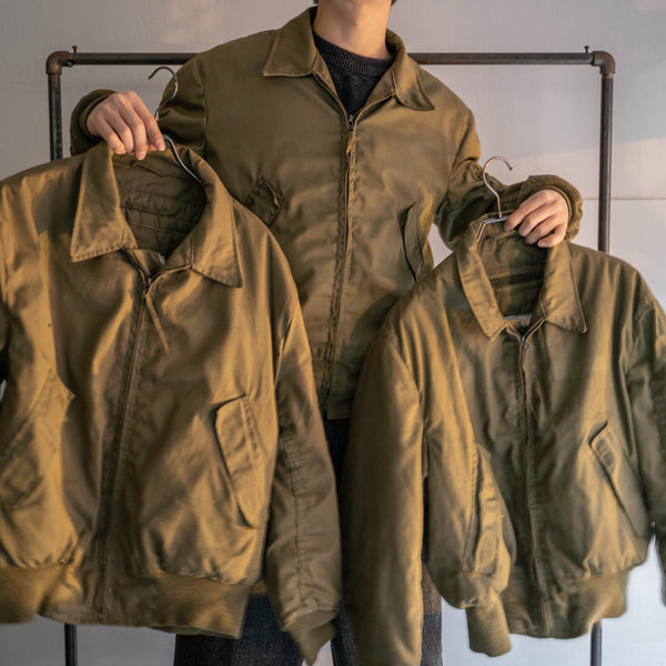 1970-90s US military beige tankers jacket 'Medium Long'