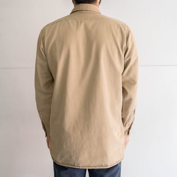 around 1960s USA chino work shirt 'with gusset'