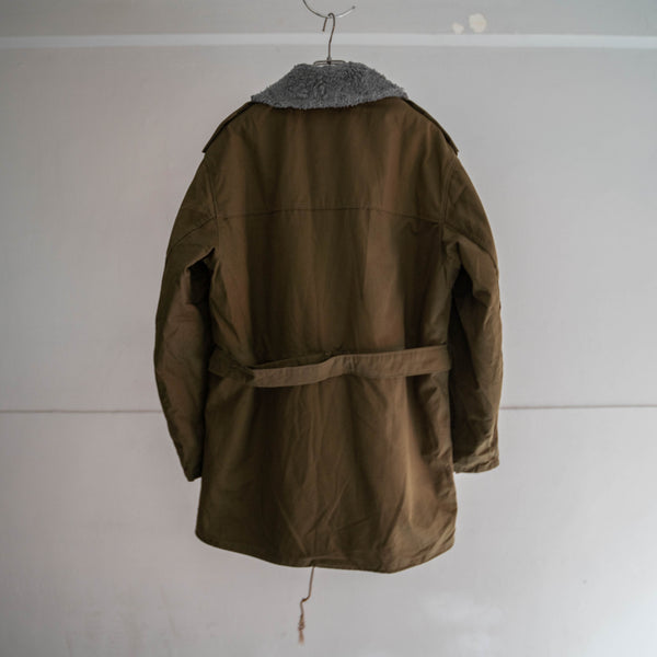 around 1980s Czech military half coat with liner & belt 'dead stock'