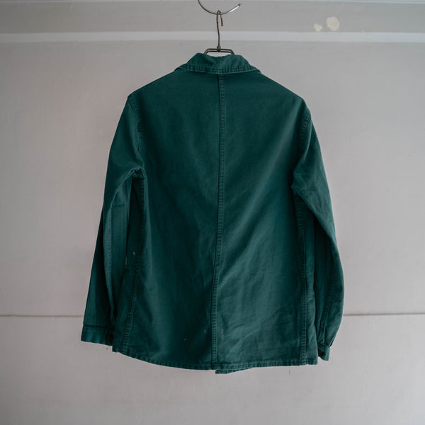 around 1970s France work jacket -strange green color-