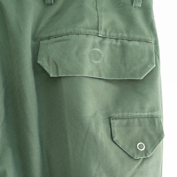 1990s German police green color cotton × poly cargo pants