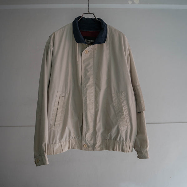 1980-90s off white short blouson -chin strap & liner-