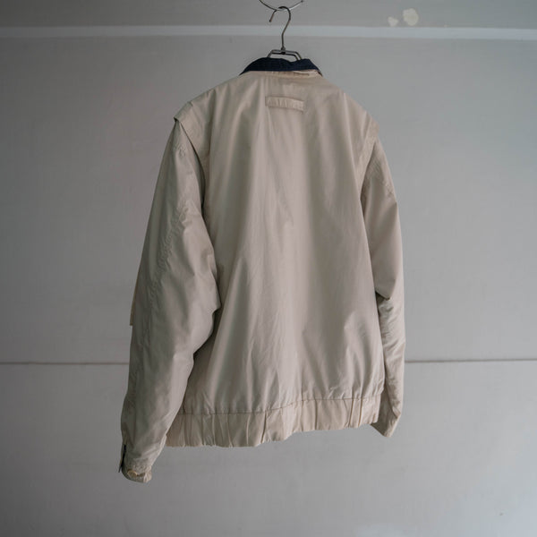 1980-90s off white short blouson -chin strap & liner-