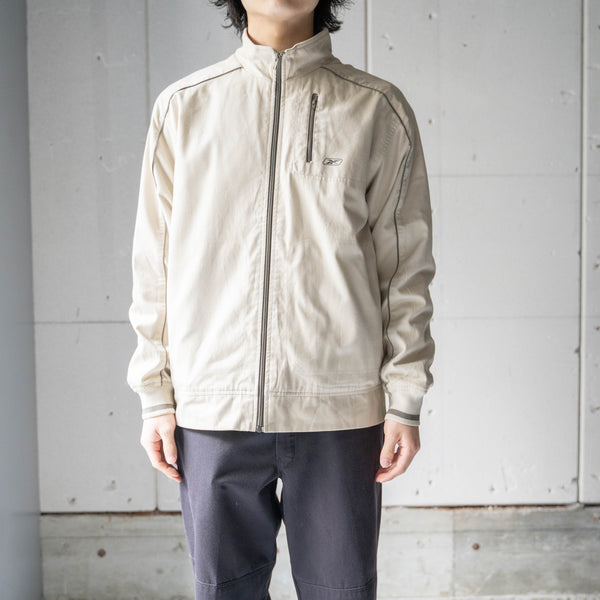 2000s 'Reebok' beige color cotton × poly sports jacket