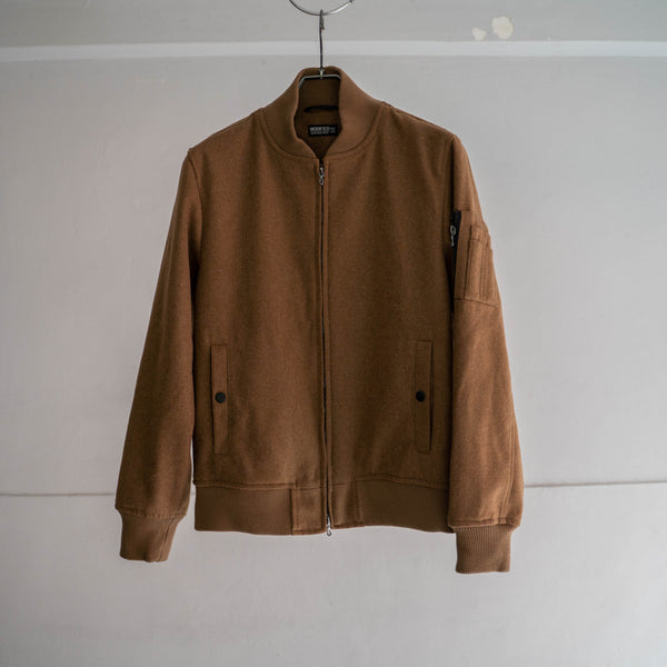 2000s brown wool MA-1 jacket